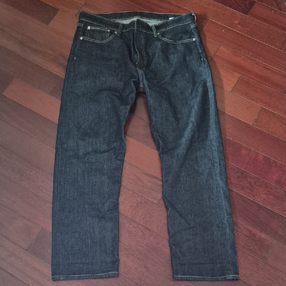 Calvin Klein Jeans Men's Dark Blue Straight Leg Denim